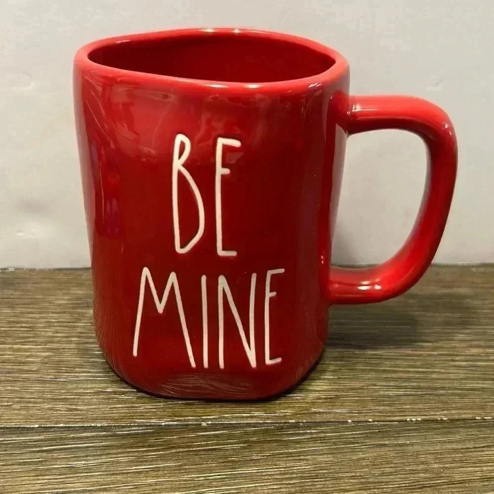 Rae Dunn coffee cup/mug red be mine excellent condition 5” tall